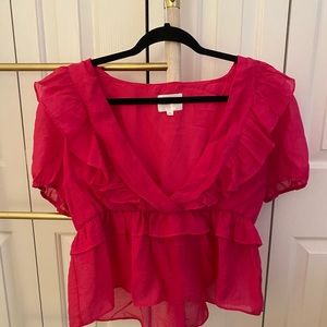 Line and Dot ruffle top